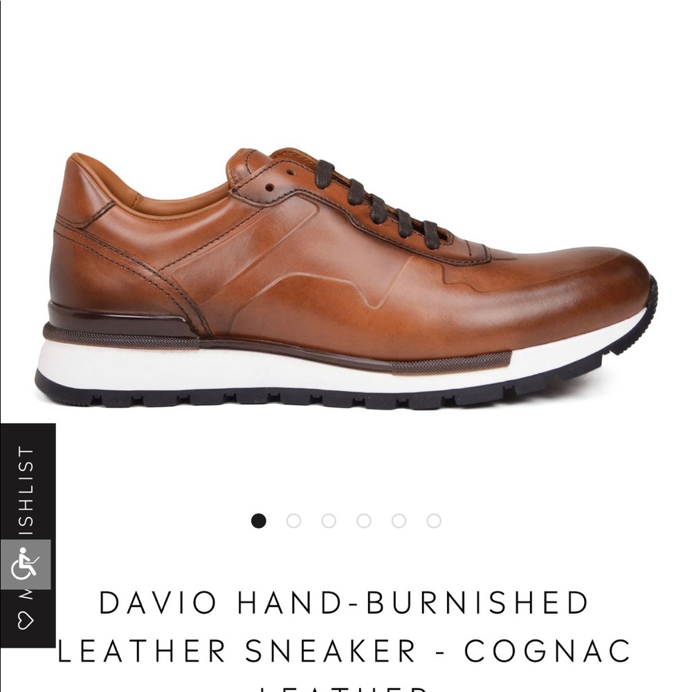 Italian made hand-burnished leather sneaker